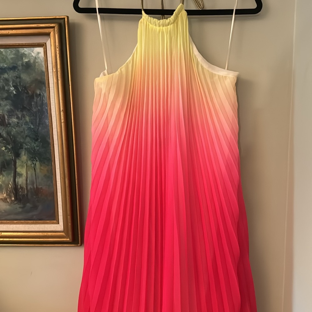 NEW Akira Rainbow Ombre Medium Halter Bella Maxi Dress Resort Mermaid costume - Picture 3 of 8